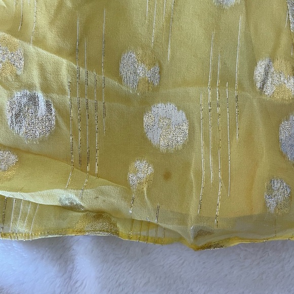 Line & Dot Yellow Silk Camisole with Silver Dots - Picture 8 of 10